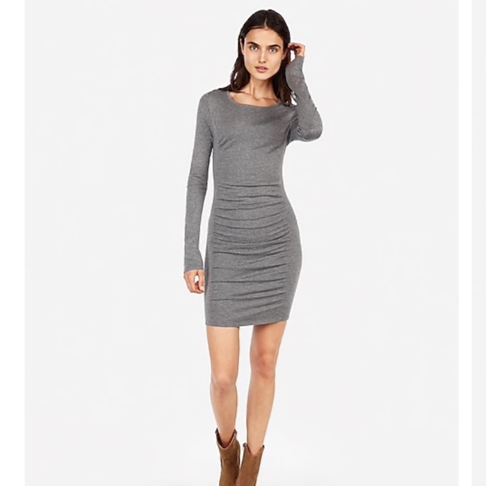 Ruched sweater dress